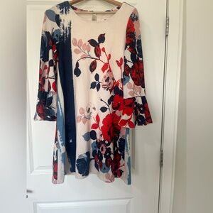 Maeve Floral Dress in Red, White and Blue